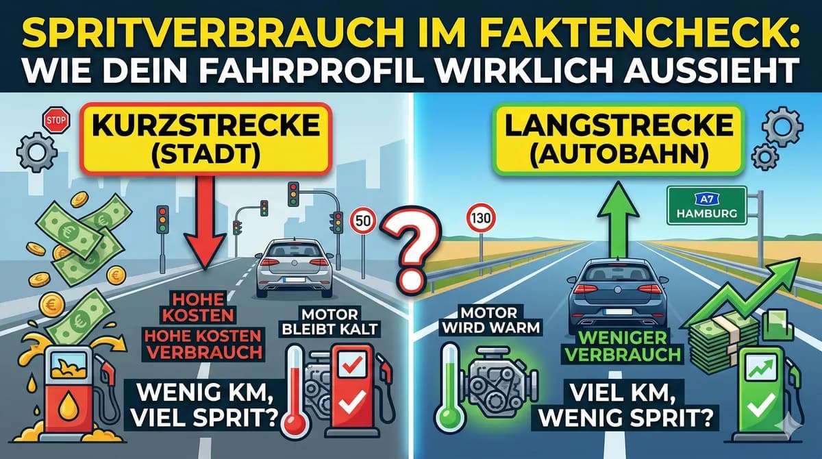 Kurzstrecke vs. Langstrecke: Wie dein Fahrprofil den Spritverbrauch wirklich beeinflusst